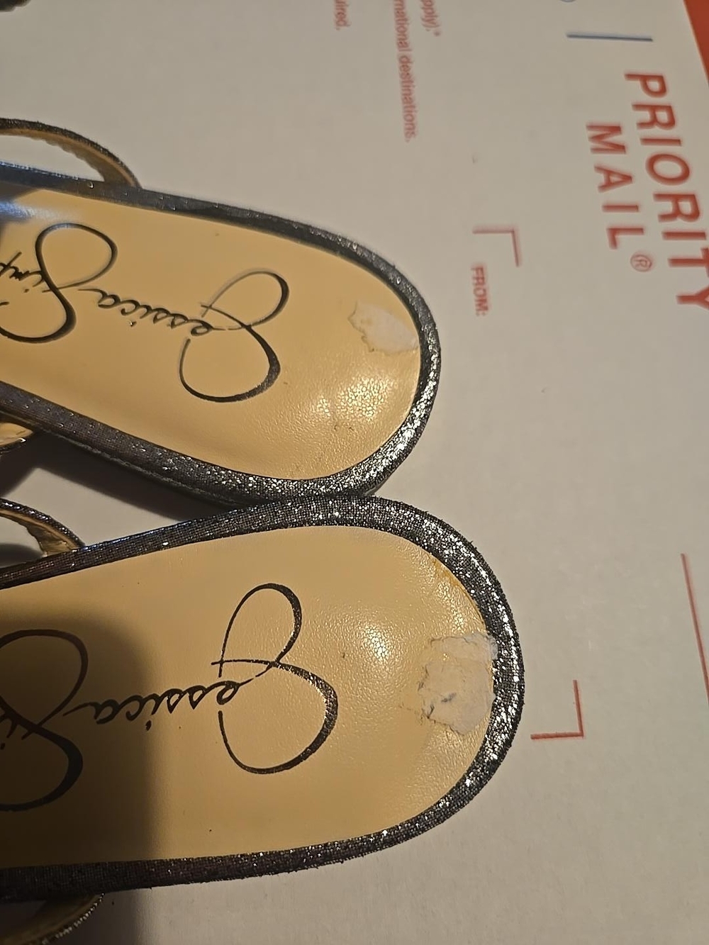 Jessica Simpson Metallic Silver Pointed Bow Slingback Flats - Picture 5 of 5
